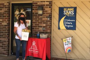 Delaware Stars staff member delivering supplies during COVID-19 pandemic