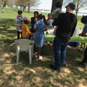 M & M Daycare parent engament outdoors at park