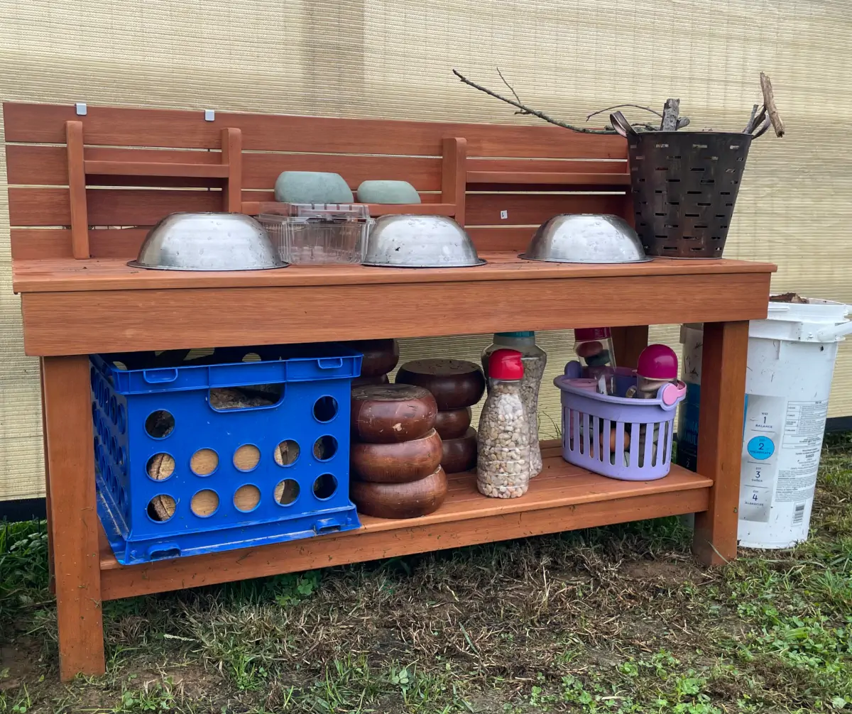 Planting station in an outdoor classroom.